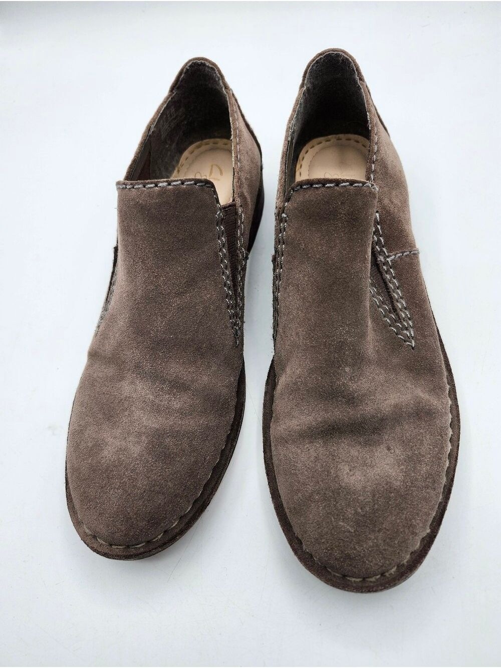 Clarks Women's Brown Suede Slip-On Loafers